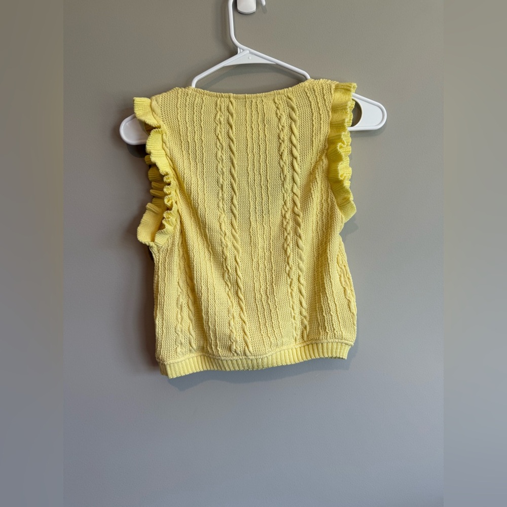 Zara Yellow Ruffled Knit Top - Picture 9 of 11